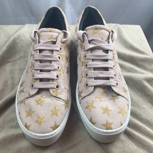 Rebecca Minkoff Women's Nadia Low Top Pink/gold Galaxy Stars Sneakers